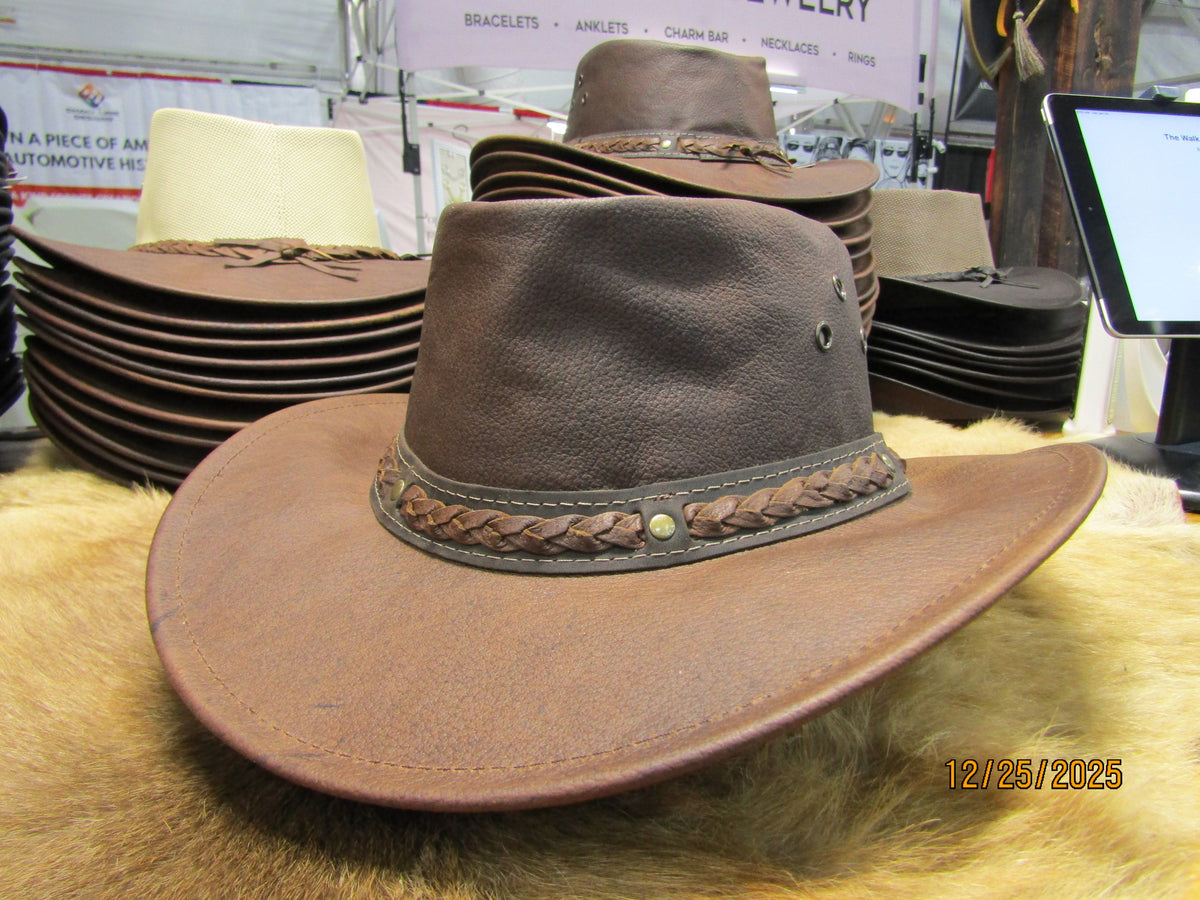Walkabout Aussie Kangaroo Leather Hat - Australian Bush Hat 
