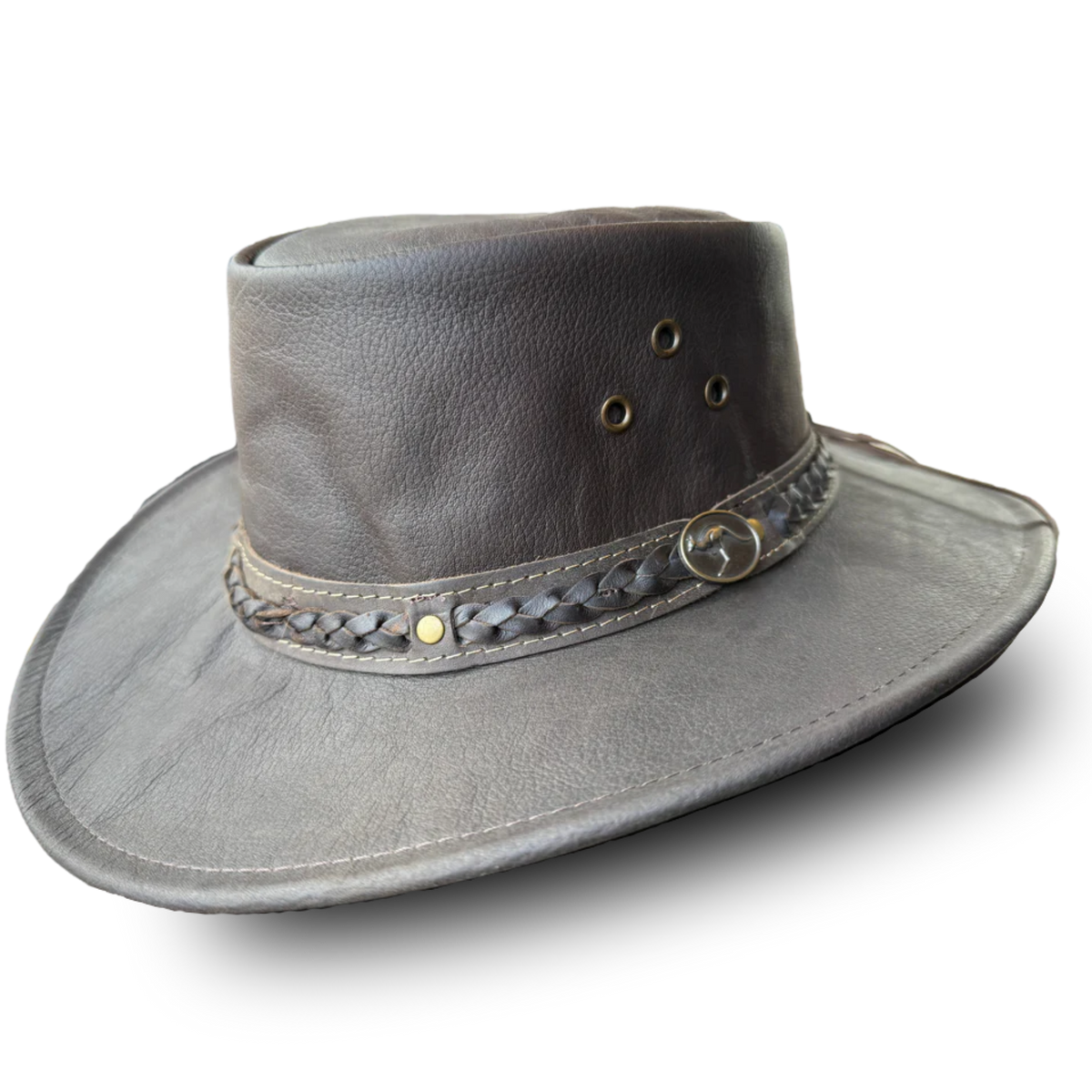 Vintage Aussie All Rounder Kangaroo Leather Outback Bush Hat Size Small Walkabout Aussie Kangaroo Leather Hat - Australian Bush Hat  main image 2