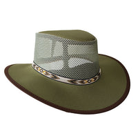 Azteca Cool Canvas Mesh Hat.  UV Canvas/Chin Strap South West band - The Walkabout Company