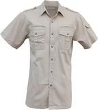 Walkabout Foxfire short sleeve safari shirt, 100% cotton, with two chest pockets and zip passport pockets