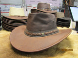 AUSSIE KANGAROO LEATHER HAT NEW 2026 BLACK & RUST