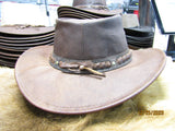 AUSSIE KANGAROO LEATHER HAT NEW 2026 BLACK & RUST