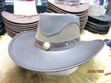Colorado Mesh Leather Hat — Lizard Band, Made in USA