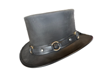 LEATHER TOP HAT -  RING BAND STEAM PUNK HAT
