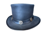 LEATHER TOP HAT - STEAM PUNK PRIDE HAND MADE IN USA
