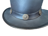 LEATHER TOP HAT - STEAM PUNK PRIDE HAND MADE IN USA