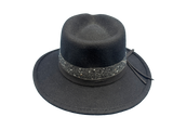 CRUSHABLE WOOL FELT FEDORA BLACK