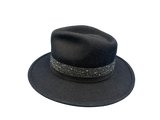 CRUSHABLE WOOL FELT FEDORA BLACK
