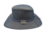 Ladies' Canvas Mesh Hat — Purple/Black Cross Band.