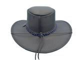 Ladies' Canvas Mesh Hat — Purple/Black Cross Band.
