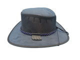 Ladies' Suede Mesh Hat — Purple/Black Cross Band.
