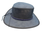 Ladies' Suede Mesh Hat — Purple/Black Cross Band.