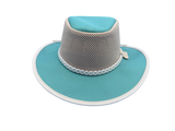 db Ladies' Teal Canvas/ Mesh Hat with Silver/White Cross Band - The Walkabout Company