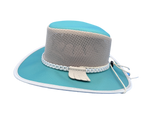 db Ladies' Teal Canvas/ Mesh Hat with Silver/White Cross Band - The Walkabout Company
