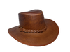 AUSTRALIAN TRADITIONAL LEATHER HAT. OVERLANDER CLOSE OUT PRICE