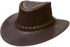 AUSTRALIAN TRADITIONAL LEATHER HAT. OVERLANDER DOWN UNDER