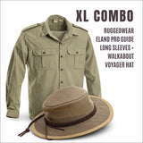 XL Long Sleeves Safari Shirt & Hat Combo - The Walkabout Company