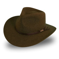 ANCHORAGE WOOL HAT  - OUTBACK HAT BROWN - The Walkabout Company