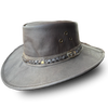 AUSSIE KANGAROO LEATHER HAT- BRN / CHIN STRAP