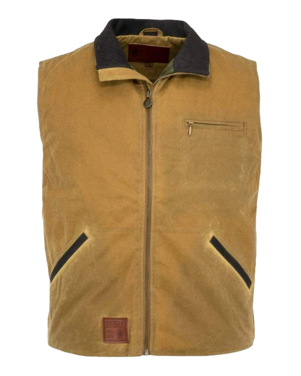 Field Tan Oilcloth Vest Small only. Waterproof lined. Last Chance Sale - The Walkabout Company