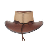 Full Grain Premium Buffalo Leather Mesh Hat with Dakota Indian Coin Band - The Walkabout Company