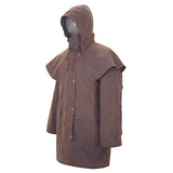 Short 3/4 Australian Riding Coat, With built in Hood ! Waterproof Oilcloth Duster - The Walkabout Company