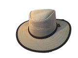 Solid Woven Brim Canvas Cool Mesh Hat, Lightweight  Made in USA. With CHIN Strap - The Walkabout Company