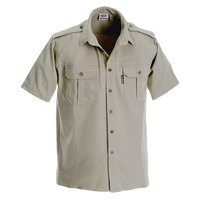 Ruggedwear Maun short sleeve safari shirt stone & olive 6.5 oz. proudly South African
