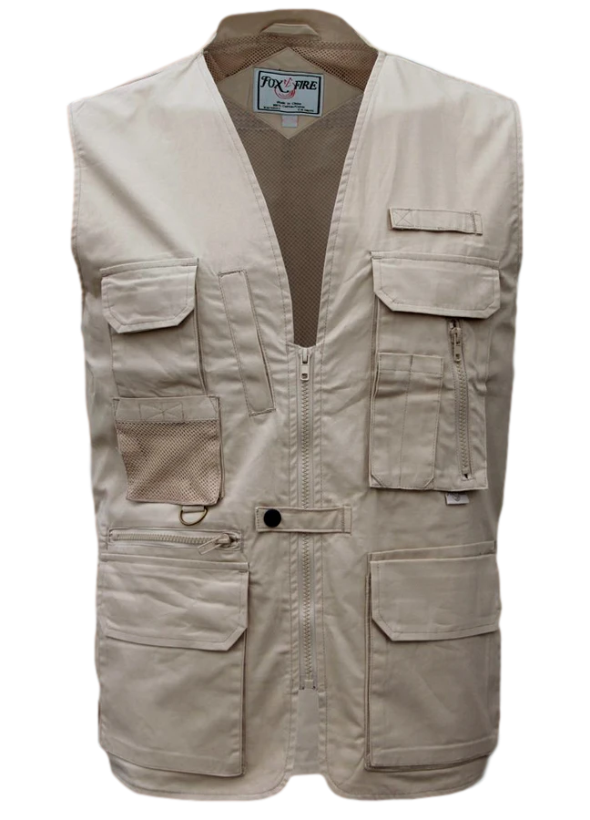 Foxfire Safari Vest, Photographers Vest 100% Cotton XXL / Black