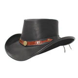 Full Grain Leather Hat. 100% Made in USA Custom Lizard band - The Walkabout Company