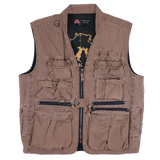Multi Pocket Vest , Fishing, Travel, Hunting Gun worn Oilcloth Gravel Canvas  12 oz Now in big sizes - The Walkabout Company