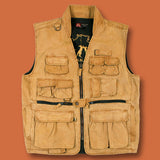 Multi Pocket Vest , Fishing, Travel, Hunting Gun worn Oilcloth Gravel Canvas  12 oz Now in big sizes - The Walkabout Company